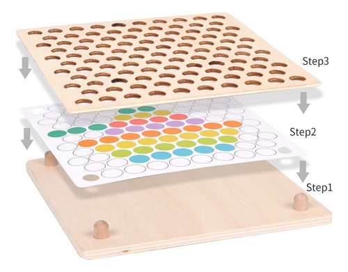 Qzmtoy Juego De Cuentas De Tablero De Clavijas De Madera, Ju