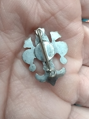 Viejo Broche Pin Flor De Lis Esmalte Consultar Stock (Usado)