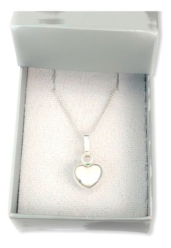Cadena Con Dije Corazón Collar Chico Plata 925 (arg50042)