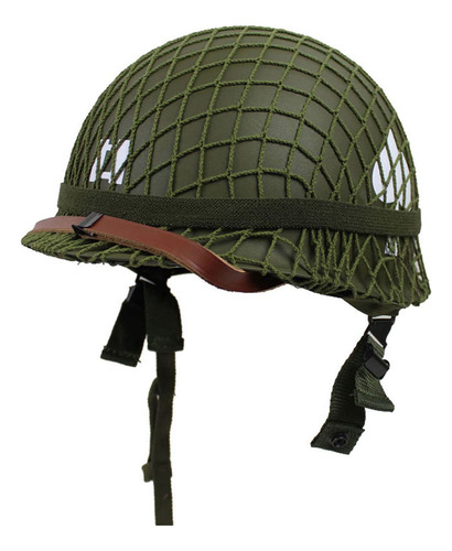 Casco M1 De La Segunda Guerra Mundial Con Malla Y Pintura Di