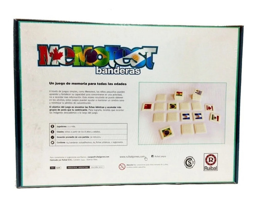 Imagen 2 de 3 de Memotest Banderas Ruibal