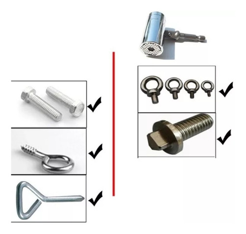 Dado Universal De 7 - 19 Mm + Adaptador Para Taladro Toolmak