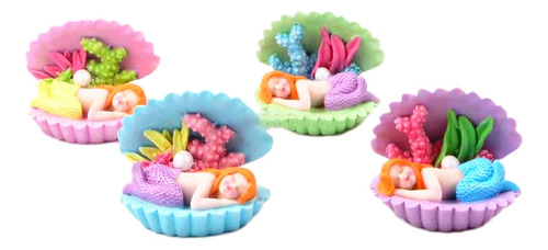 Miniaturas Beauty Mermaid Fairy Garden, 4 Unidades, Gnomos,