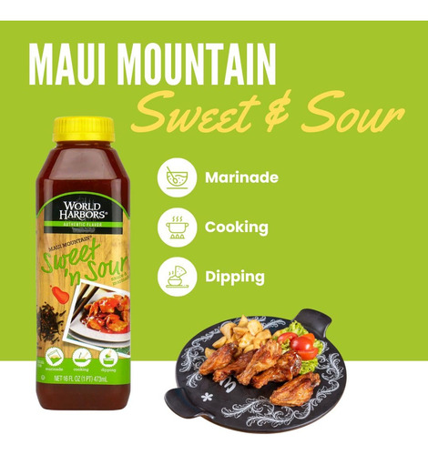 Salsa Agridulce Estilo Hawaiano 473 Ml Ideal Para Carnes Y V