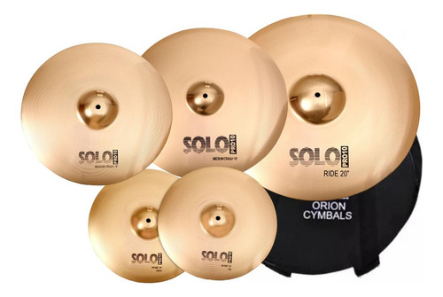 Kit De Pratos De Bateria Orion Solo Pro10 Sp103 Com Bag