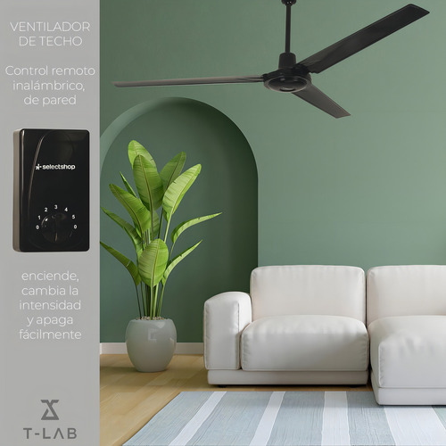 Ventilador Techo Abanico Moderno Aspas Metálicas Hogar Cantidad De Aspas 3 Estructura Negro Aspas Negro Diámetro 56 Frecuencia 60hz Material De Las Aspas Metal