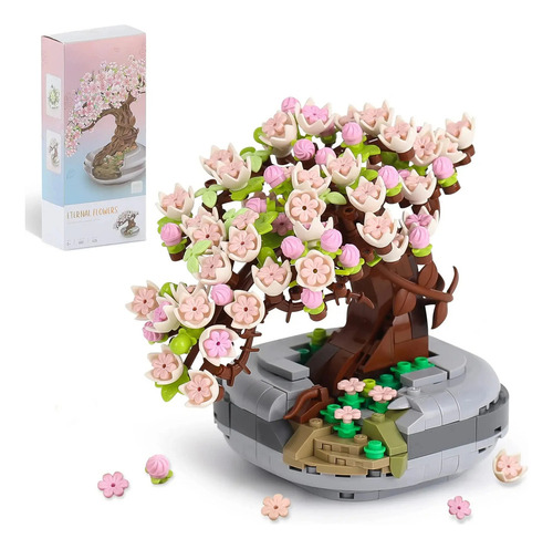 Modelo En Maceta Sakura Plant Building Block, Cerezo En Flor