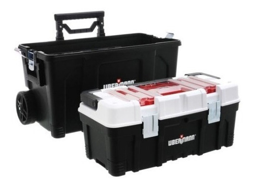 Caja De Herramientas Múltiple Con Ruedas 2 En 1 Ubermann Color Negro