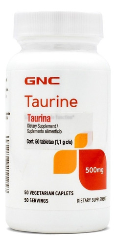 Gnc Taurine 500 Mg, 50 Tabs