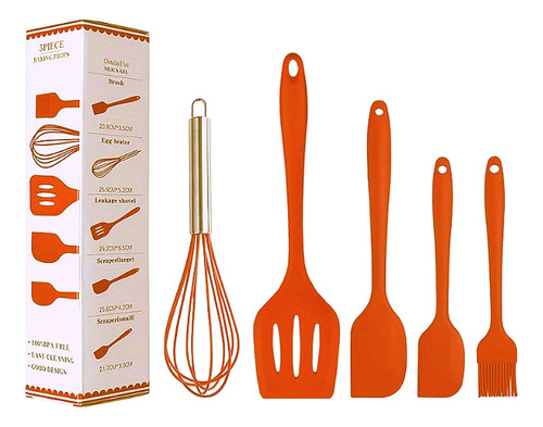 Set 5 Utensilios De Cocina De Silicona Para Hornear