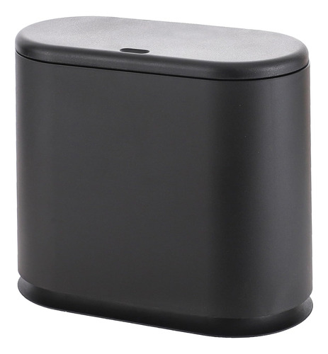 Cubo De Basura Negro Rectangular De Plástico Con Tapa Tipo P