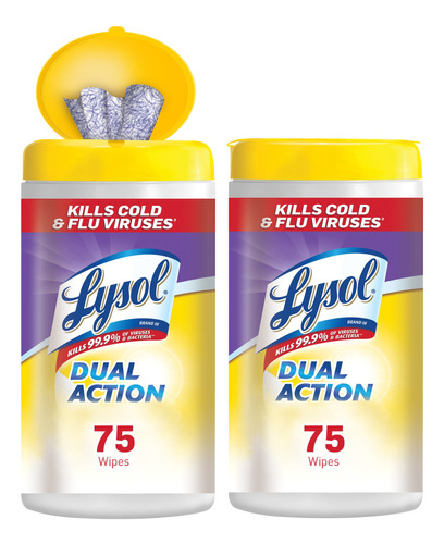 Lysol Toallitas Desinfectantes De Doble Accion Con Textura D