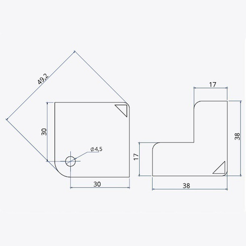 8 Canto Reto Tipo Canto Bola Para Case 2 Furos S19 Santo Ang