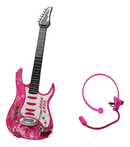 Guitarra Eléctrica Con Micrófono Manos Libres Juguete Niños 