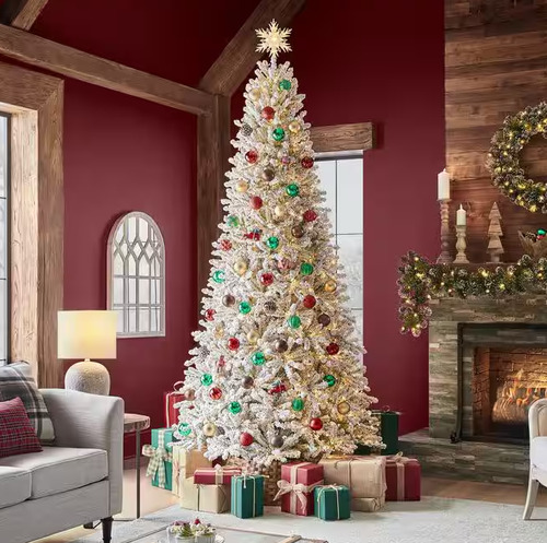 Árbol De Navidad Artificial Fraser Con Luces Led De 9 Ft