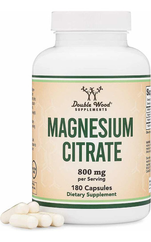 Potencia Citrato De Magnesio X 800 Mg X 180 Caps S/gluten Us Sabor ND