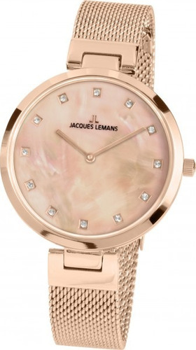 Reloj Jacques Lemans 1-2001h Color de la correa Rose gold Color del bisel Rose gold Color del fondo Nacar rosé