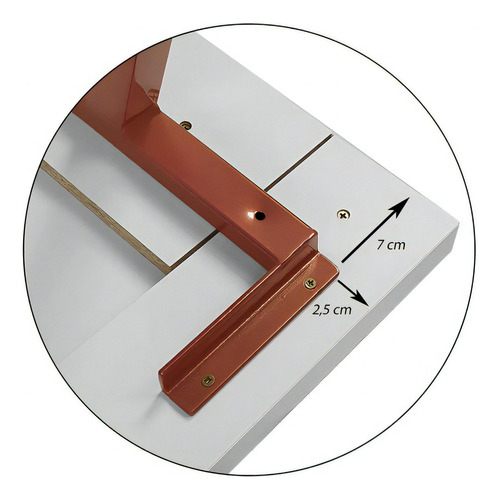 Mesa Cozinha Industrial Alpha Tampo 120x60 Cobre/branco