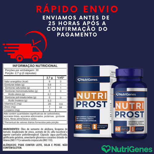 Nutri Prost Ajuda Na Próstata E Imunidade 60 Cps 1300mg