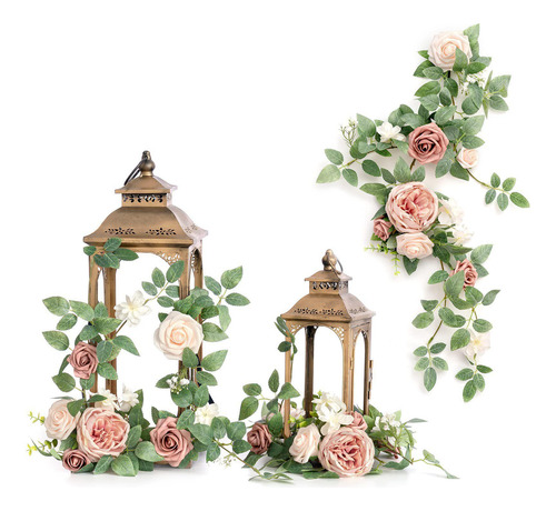 Guirnalda De Flores Artificiales Para Decoración De Rosa