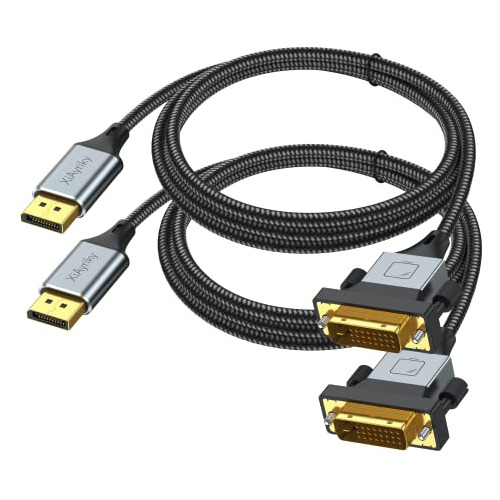 Cable De Displayport A Dvi De Xiayriky, 6 Pies, Paquete De 2