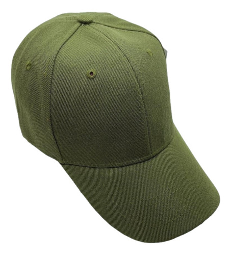 Gorra Gabardina Algodón Lisa Visera 6 Gajos Calidad Premium Verde Oliva Regulable