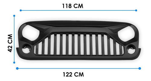 Imagen 3 de 4 de Parrilla Frontal Enojada Jeep Wrangler Jk 2007/2018 Steelpro