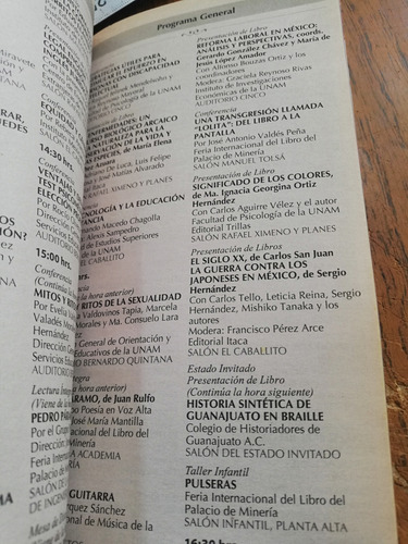 Programa De Actividades Culturales (Usado)