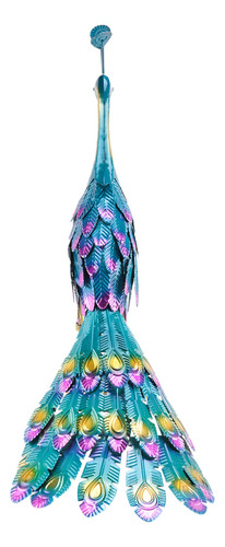 Estatua De Pavo Real Metálica Multicolor Estatua De Pavo Rea