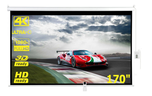 Pantalla Pro De Proyeccion 170'' Remoto, 16:9 4k-hd-3d Ready