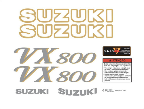Kit Adesivos Compatível Suzuki Vx800 Vx 800 Preta Vx002