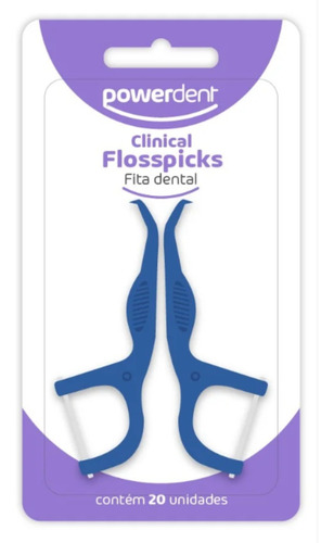 Fio Dental Floss Picks Com Cabo Adulto 20 Un Powerdent