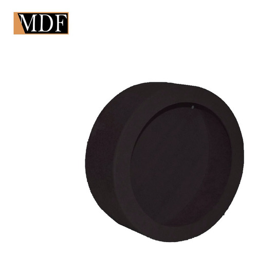 Nicho Redondo Simples 23x9 Mdf Madeira Pintado Cor Preto