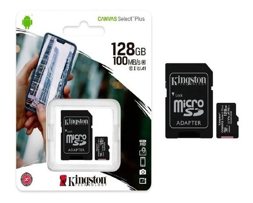 Memoria Micro Sd Kingston 128gb Clase 10 Adaptador Tienda