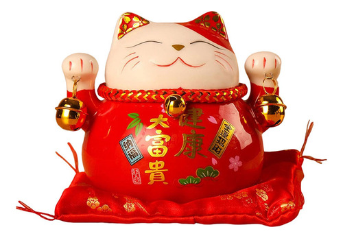 Estilo Chino Lucky Cat Money Bank Estatuas Almacenamiento