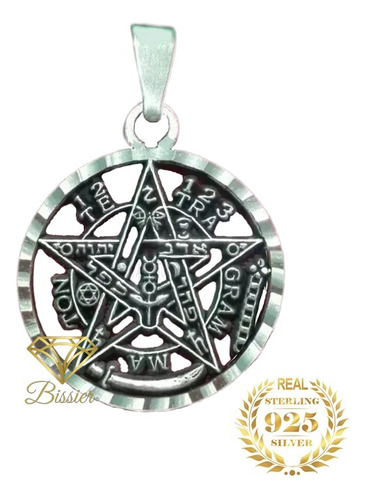 Dije Tetragrámaton 19 Mm, Ley Plata 925 Color Plateado