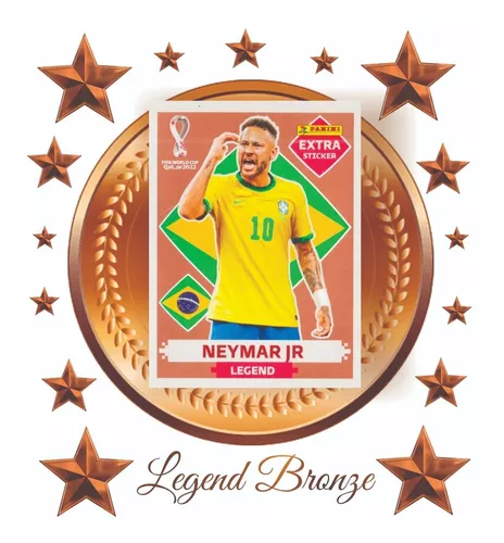 Figurinha Extra Sticker Legend Copa do Mundo Qatar 2022 Neymar