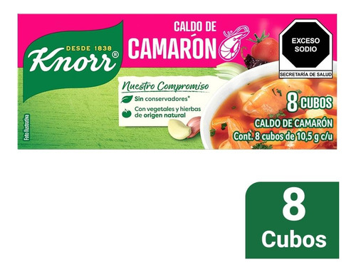 3 Pza Caldo De Camarón Knorr 8 Cubos 10.5 G C/u