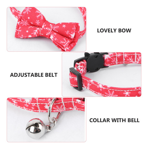 Collar Navideño Para Mascotas Con Cascabeles Y Pajaritas Aju