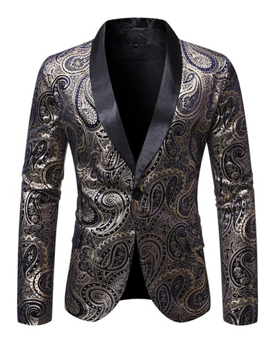 Chaqueta Casual Floral Para Hombre Solapa Elegante 1