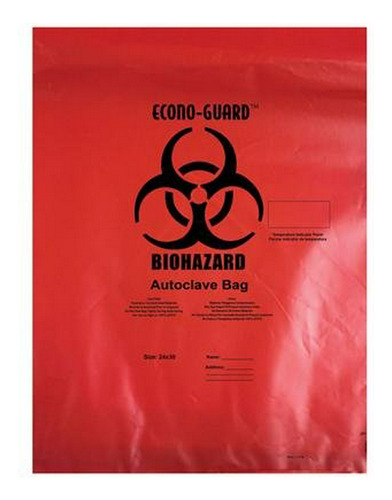 Autoclave Bolsa, Rojo, Polipropileno, 2 mil, 8 x 12 