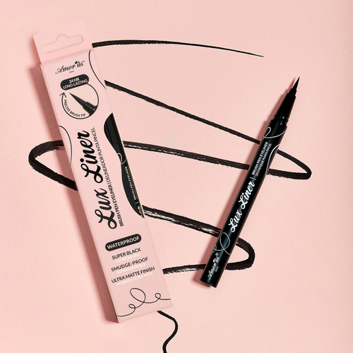Delineador Ojos Lux Liner Punta Pincel Negro Amor Us Acabado Mate Color Negro Intenso