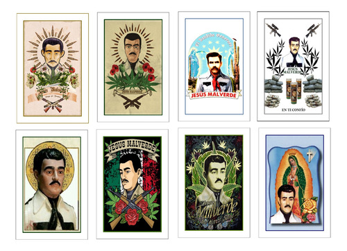 Jesus Malverde 50 Estampas Enmicadas Tarjetas Cromos