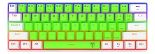 Teclado Mecanico T-dagger Arena T-tgk321 Rainbow Brown Verde Color del teclado Verde/Blanco Idioma Inglés US