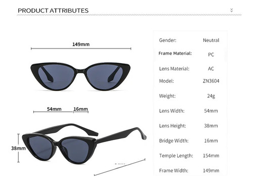 Lj Gafas De Sol Cat Eye Sunglasses Para Mujer, Estilo Hip