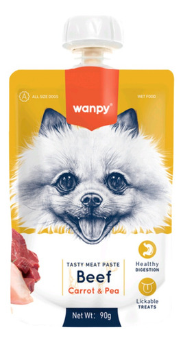 Wanpy Perro Pasta De Vacuno Con Guisantes Y Zanahoria 90gr