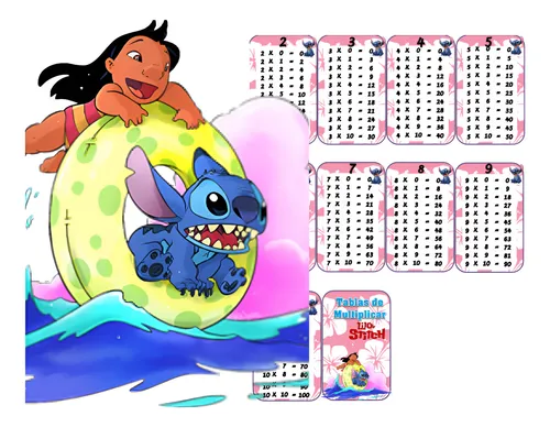 comprar Kit Imprimible Tabla De Multiplicar Lilo Y Stitch Editable