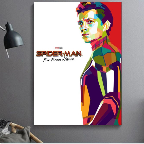 Cuadro Decorativo Spider Man Tom Holland Abstracto 50x75cm