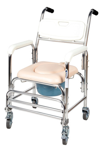 Silla Comodo Ducha Aumento Para Wc Baño 3 En 1 Aluminio Lujo