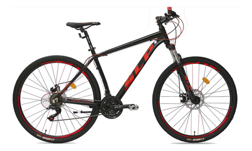 Mountain bike SLP 50 pro R29 18" 21v frenos de disco mecánico cambios Shimano Tourney TZ y Shimano Tourney TZ500 color negro con pie de apoyo  